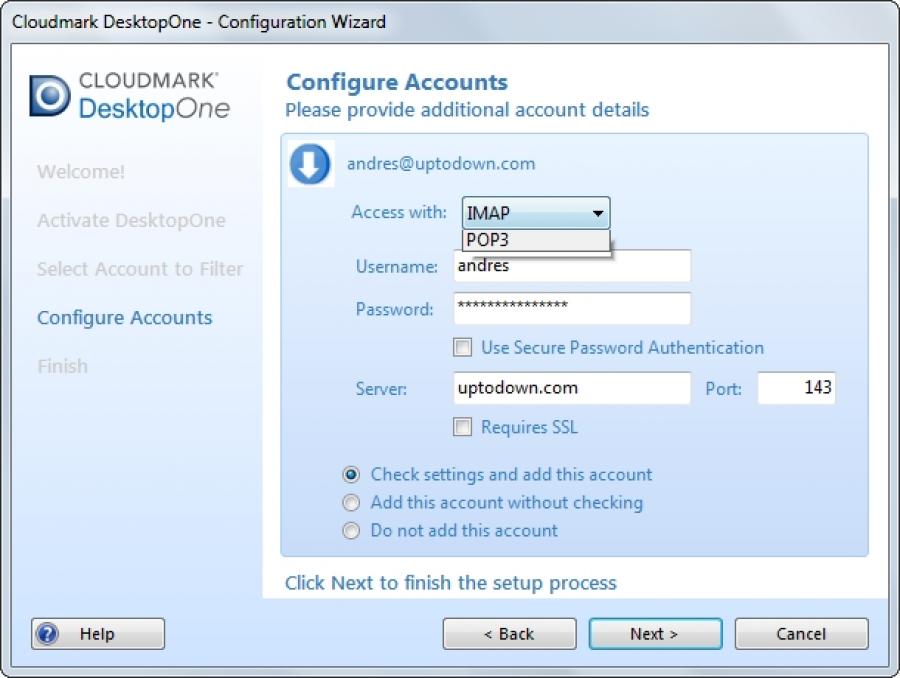 Configuring accounts