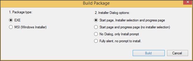 Package Builder Options