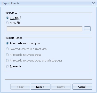 Export Events