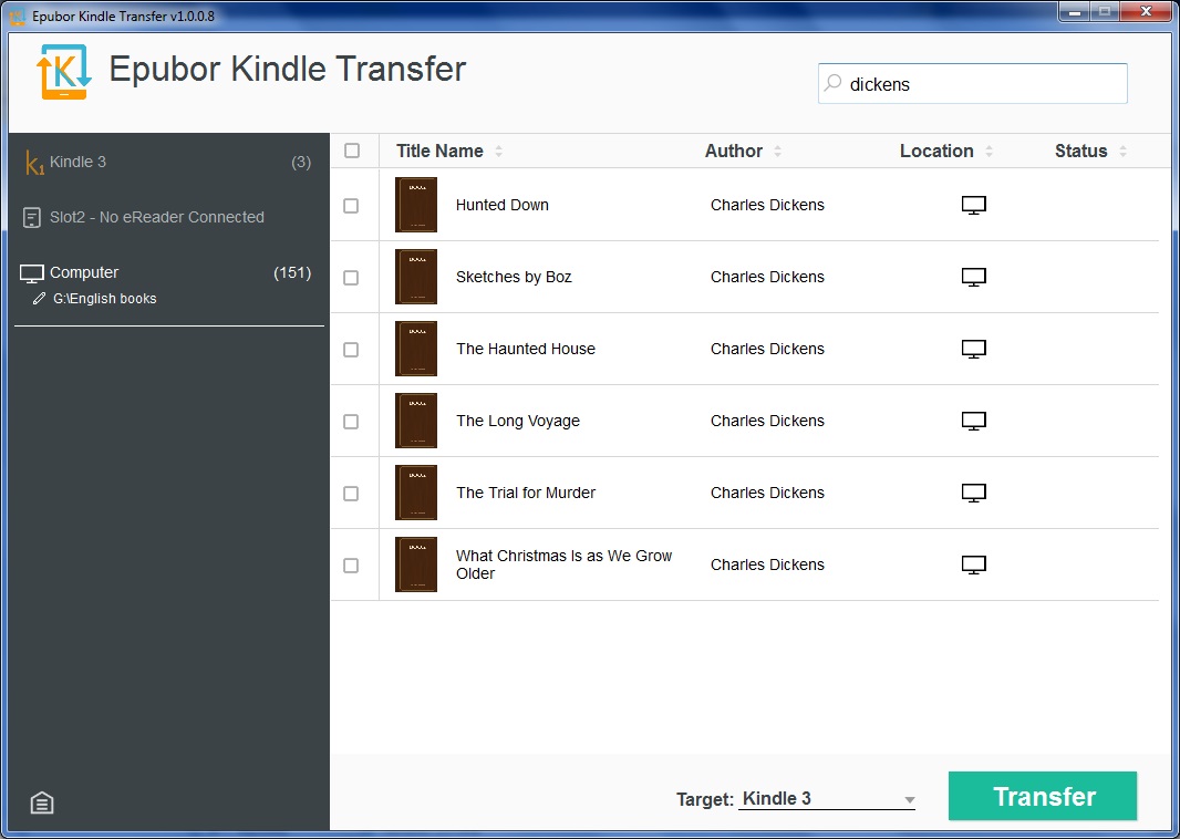 Select Books to Transfer