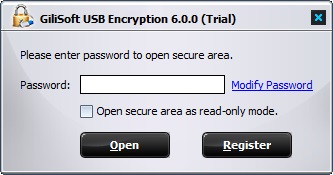 Open encrypted thumbdrive