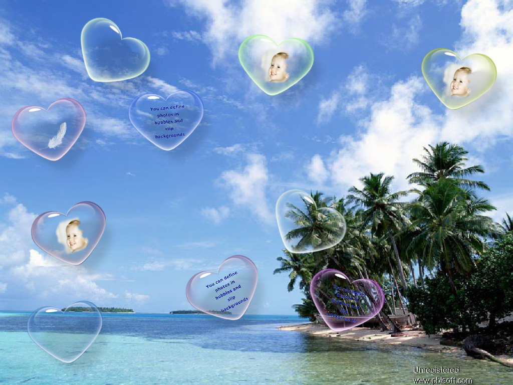 Heart-shaped bubbles