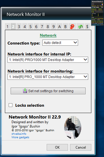 Network configuration window