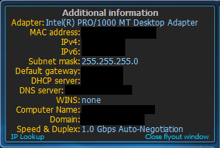 Additional network information