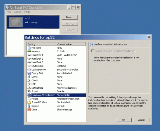 Settings for XCP 32