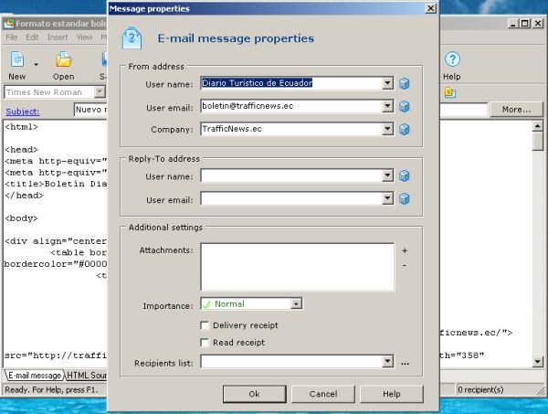 E-mail message properties
