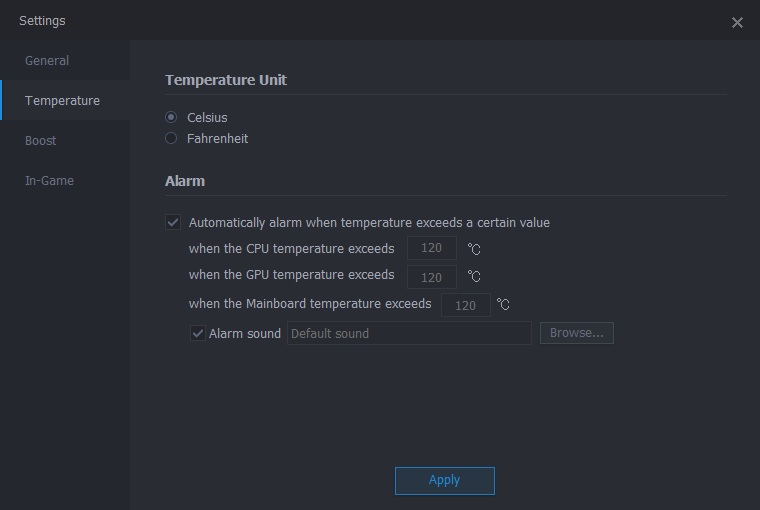 Temperature Settings