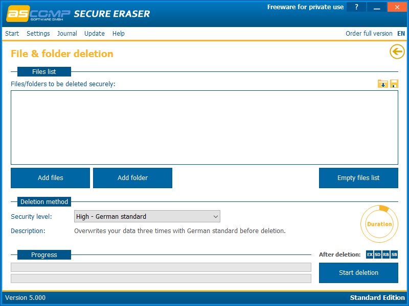 File and folder deletion