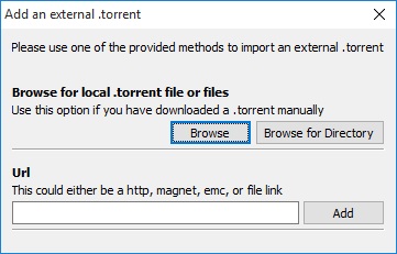 Add an External Torrent