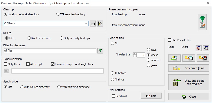 Cleanup backup directory