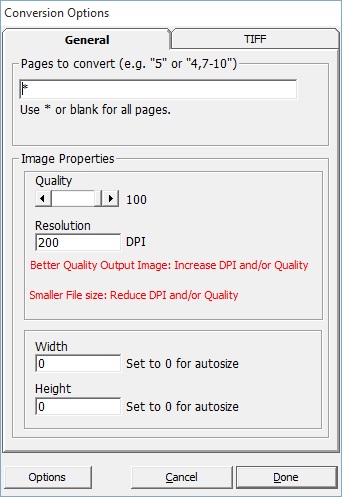 Conversion Options