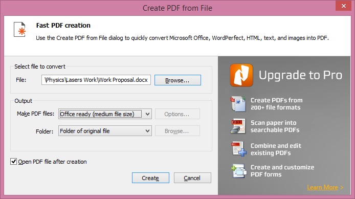Create PDF from File
