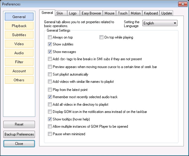 General Settings