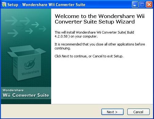 Wondershare Wii Converter Suite setup