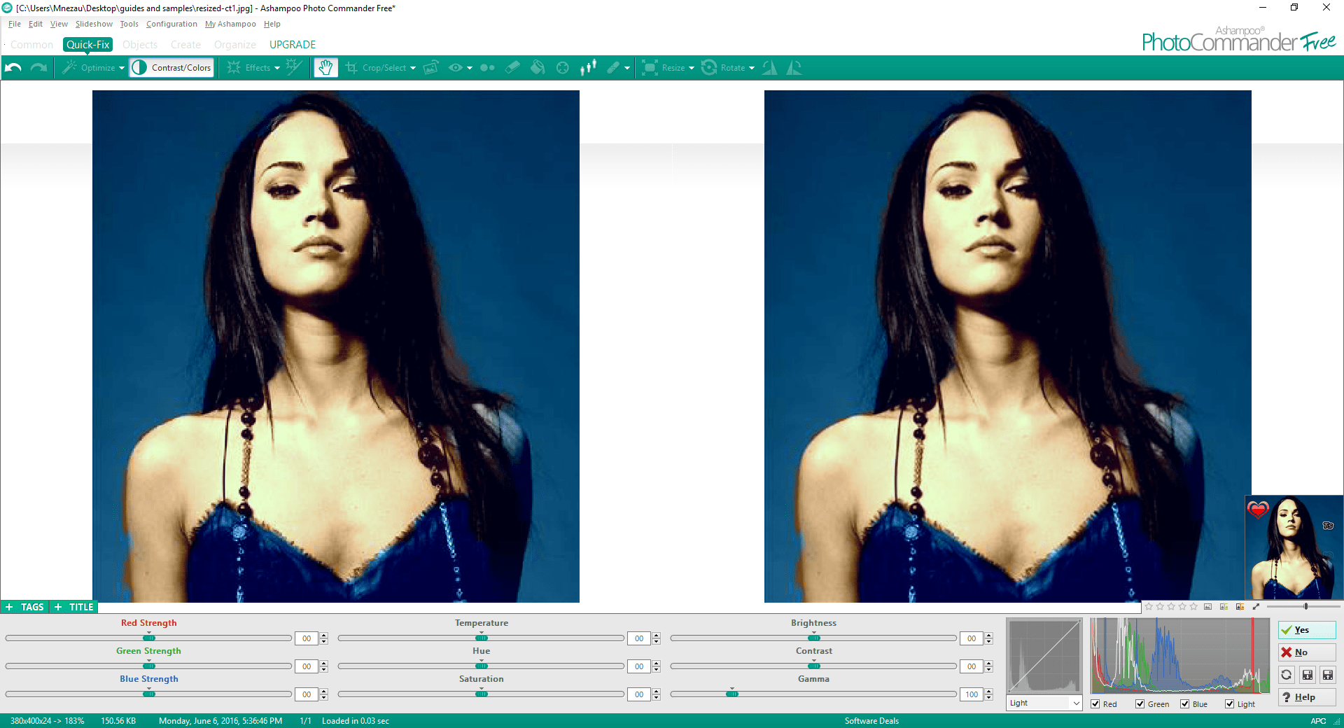 Changing Color Parameters