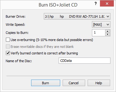 Burn ISO