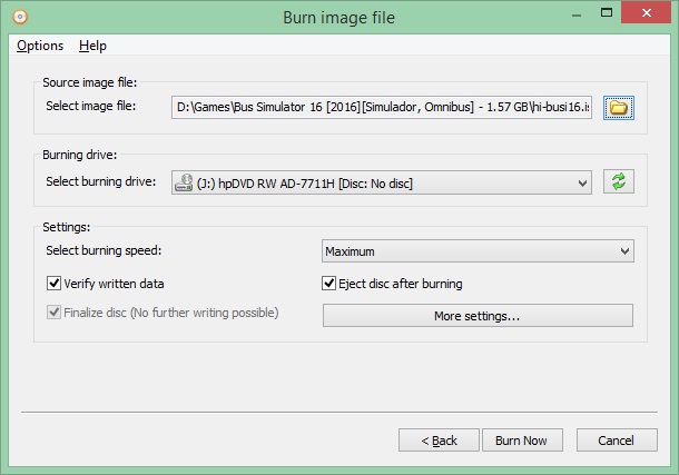 Burn Image File