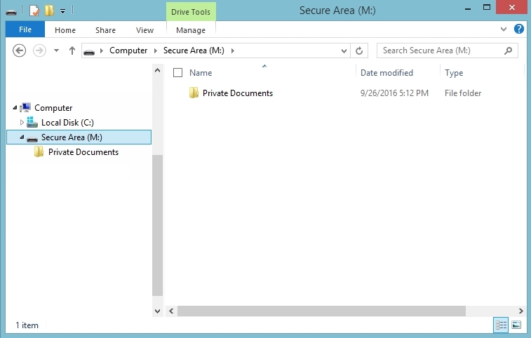 Private Disk on Windows Explorer