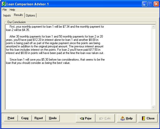 Comparing loans