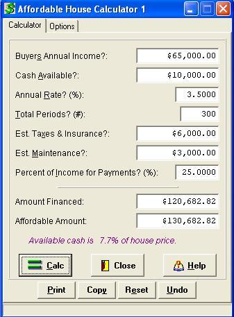House&Income calculator