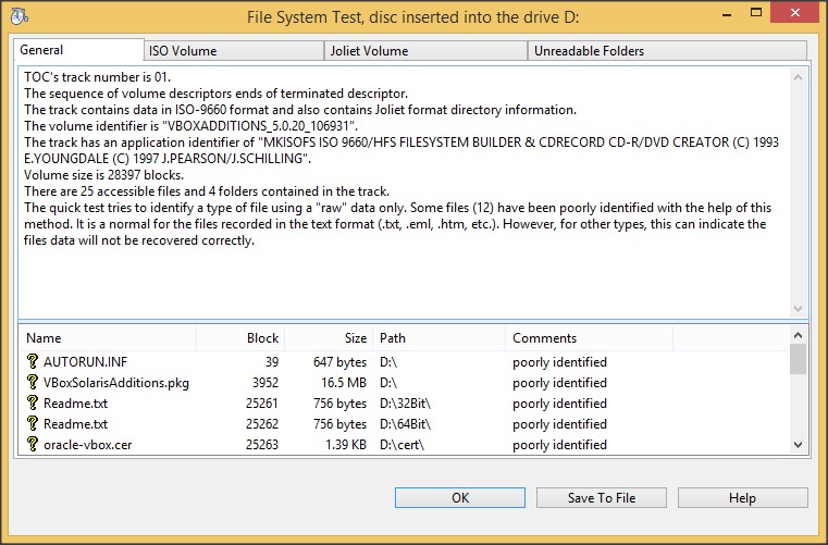 File System Test Window