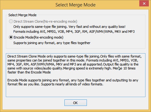 Select Merge Mode