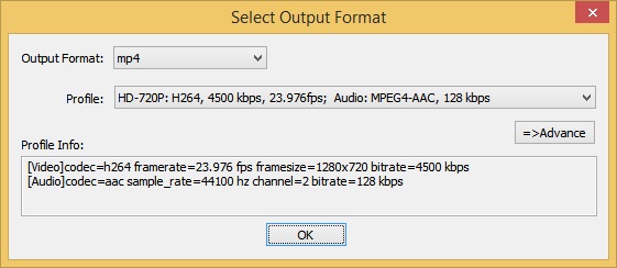 Select Output Format