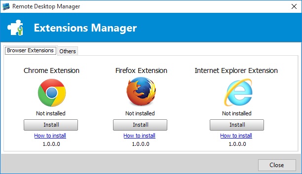 Extensions manager