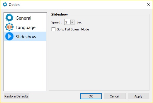 Slideshow Settings