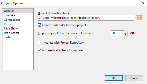 Program Options