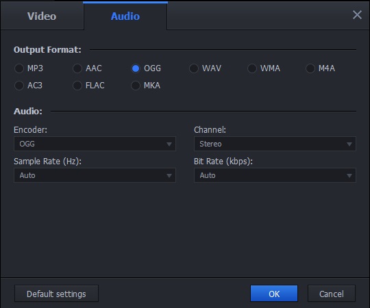 Output Audio Settings