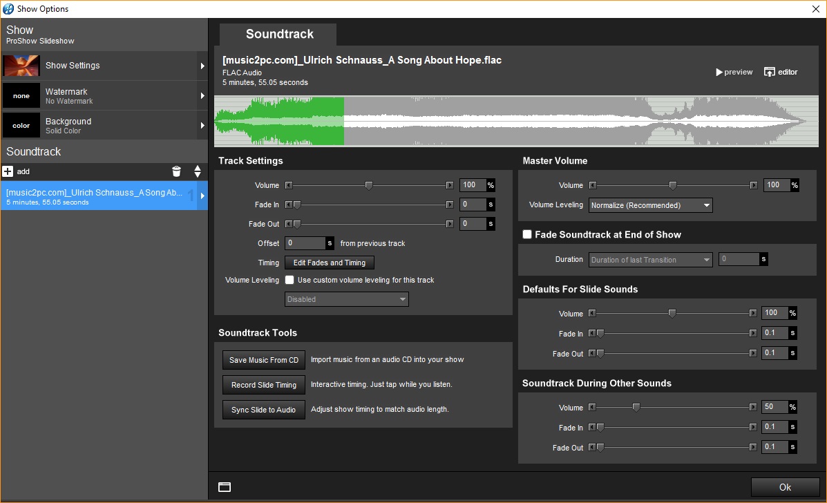 Soundtrack Editor