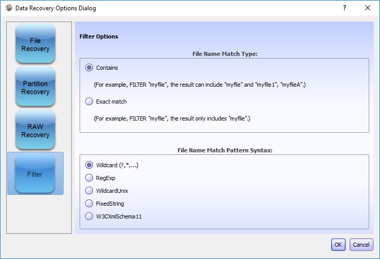 Configuring File Recovery Settings