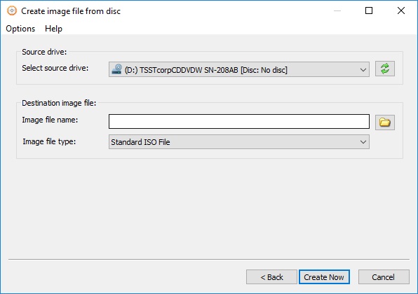 Create Image From Disc