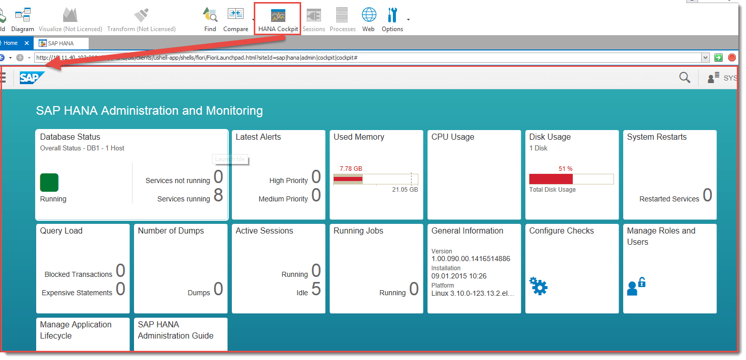 Manage SAP HANA