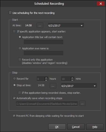 Configuring Scheduled Recording Settings