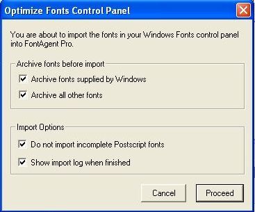 Optimize Fonts Control Panel
