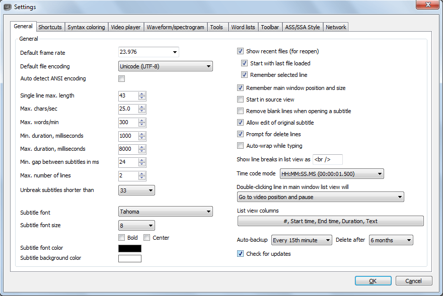 Settings Screen