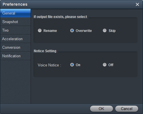 Preferences Window