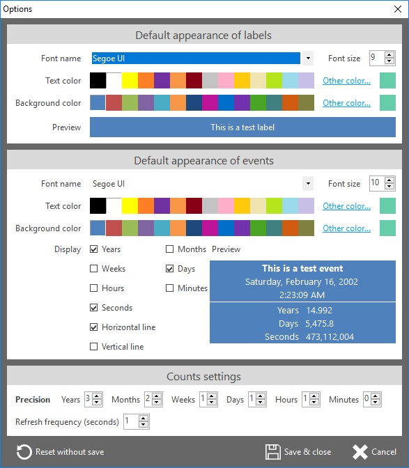 Options Dialog