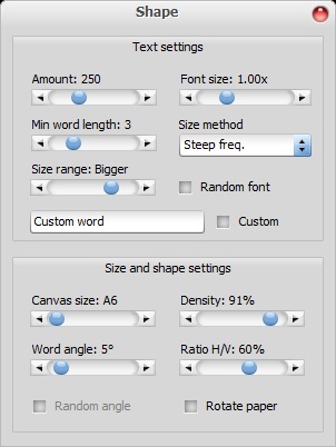 Shape and Size Options