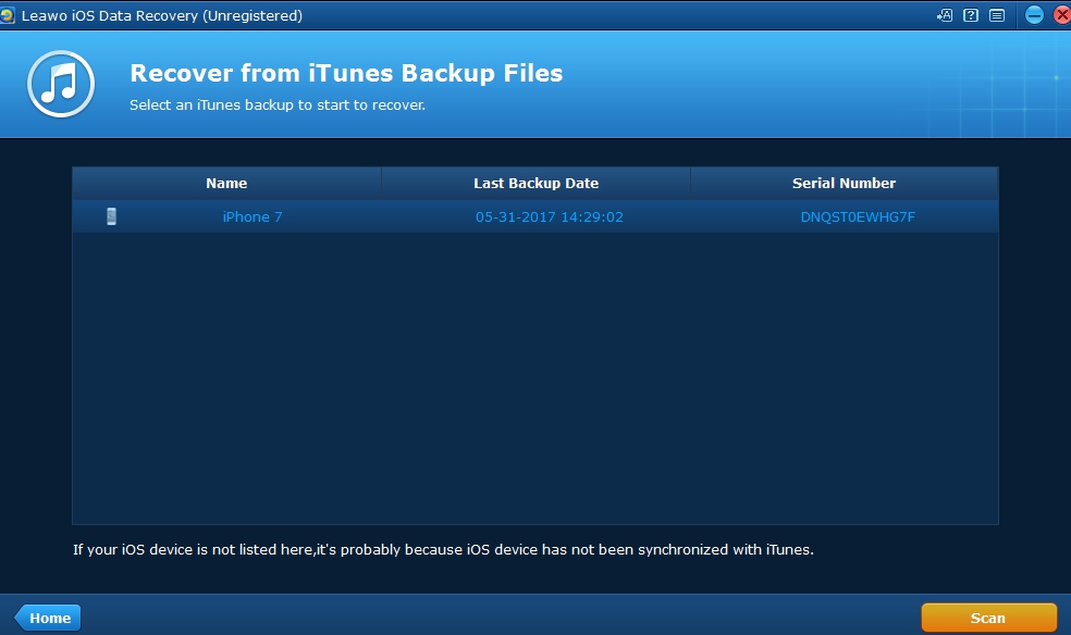 Importing iTunes Backup File