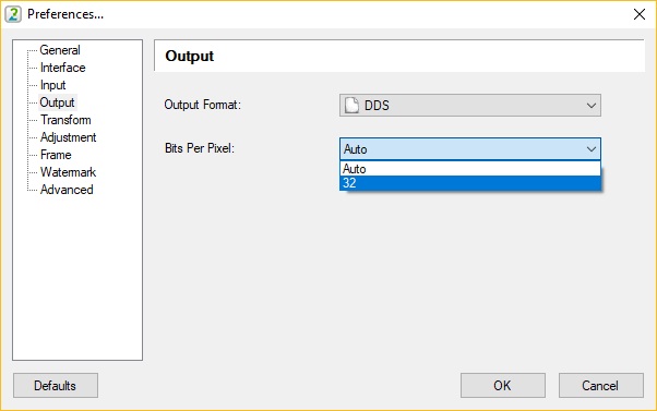 Output Settings