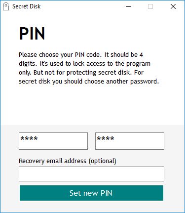 PIN setting