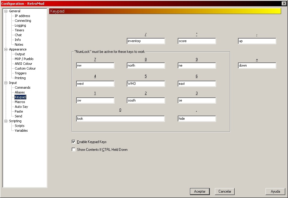 Keypad Configuration