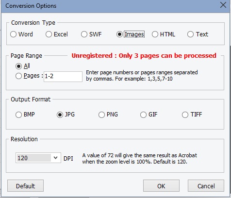 Image Conversion Options