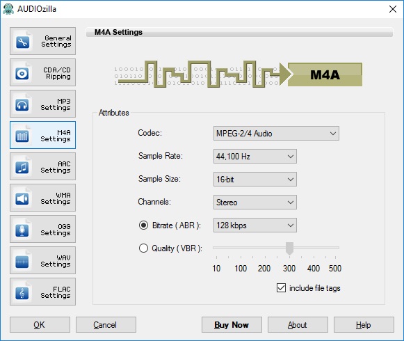 M4A Settings