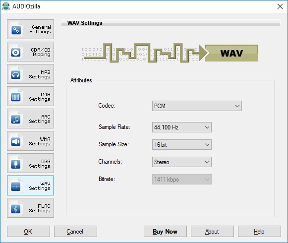 WAV Settings