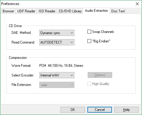 Audio Extraction Preferences