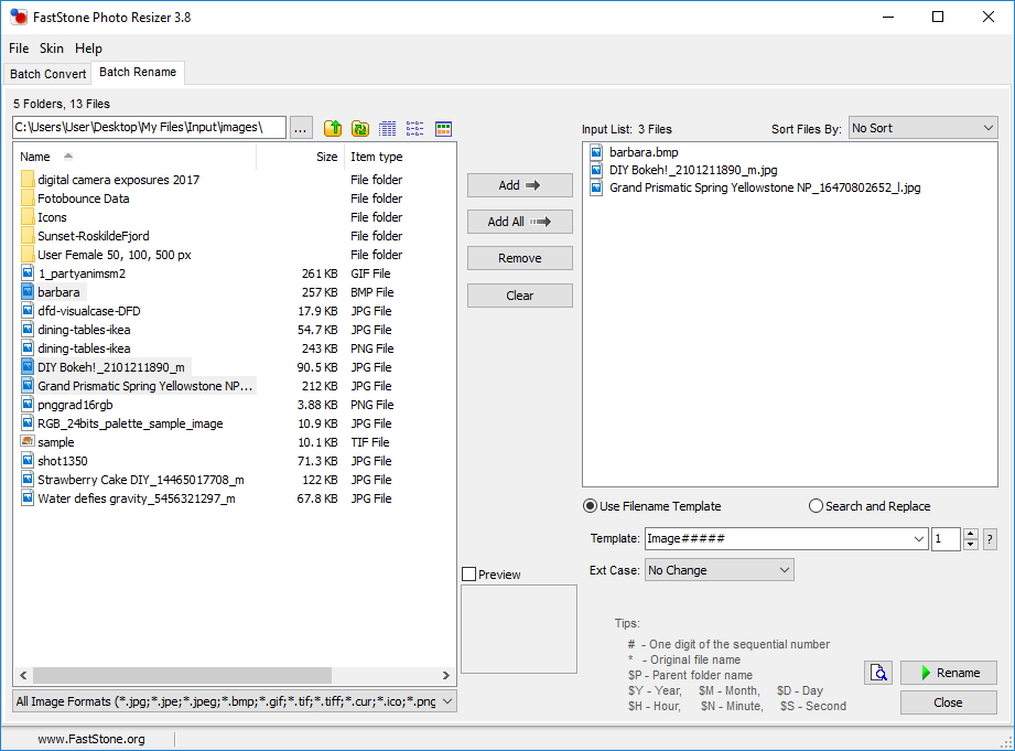 Importing Files For Batch Renaming